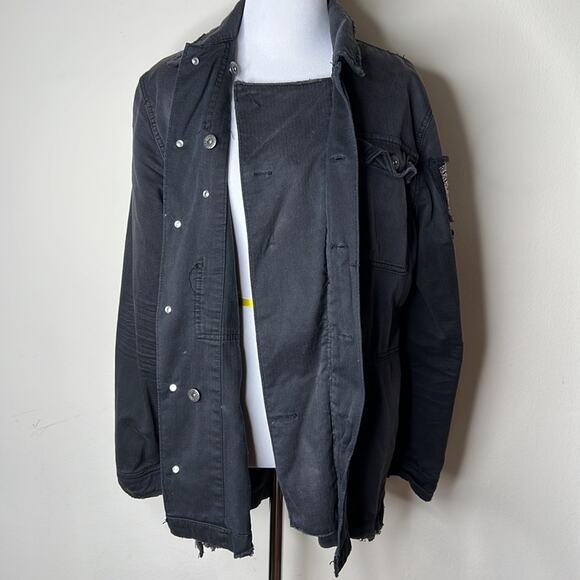 Free People Black Military Shirt Jacket - Picture 10 of 12
